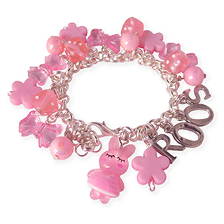 Roze konijntje naam bedelarmbandje