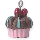 roze bruin blauw cupcake bedel