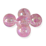 doorzichtig roze ronde kralen met glans 8 mm