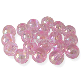 doorzichtig roze ronde kralen met glans 6 mm
