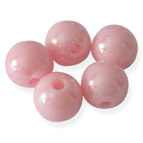 Roze pastel ronde kralen met glans 8 mm