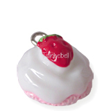 roze wit aardbei cupcake bedel